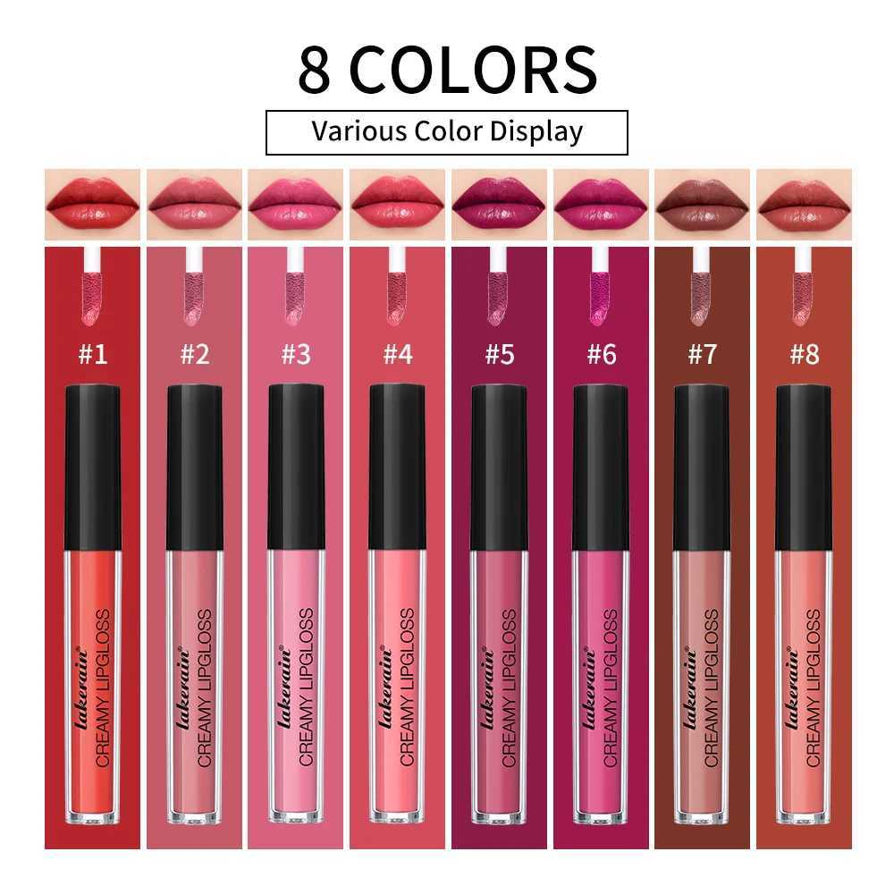 Lip Gloss Semi-Matte 8Colors Long-lasting Velvet Non-drying suitable for all skin moisturizing lipgloss plump lip brown Cosmetics XJ250618