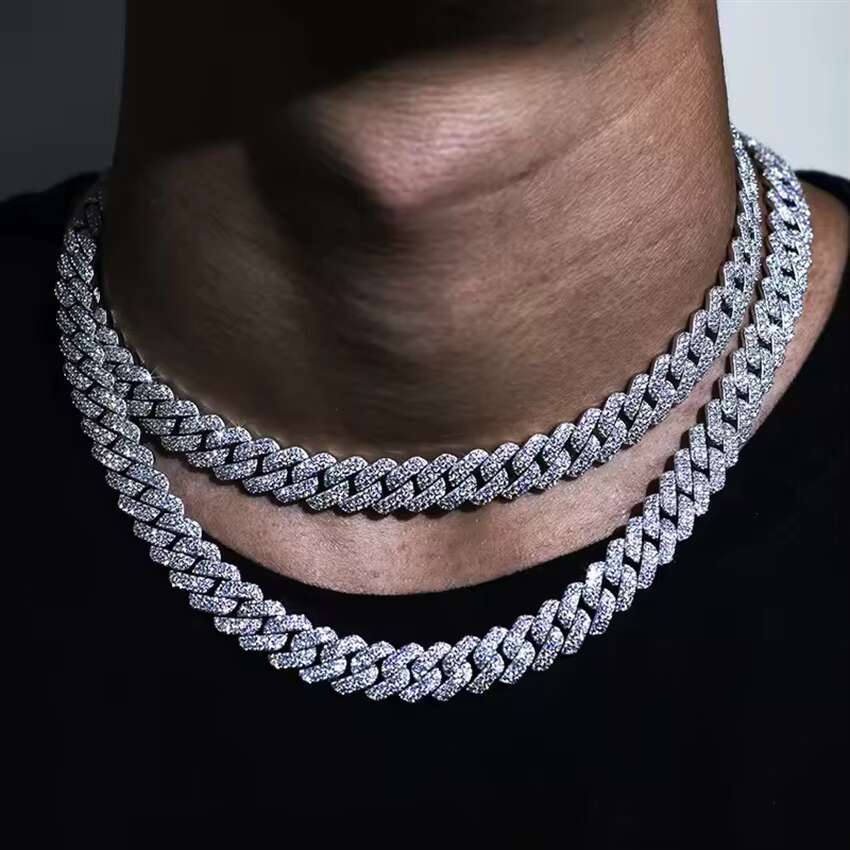 Cuban Link Moissanite Necklace Hip Hop Chain 6mm 10mm 925 Silver 18 Inches 20 Inches 22 Inches Moissanite Cuban Link Chain