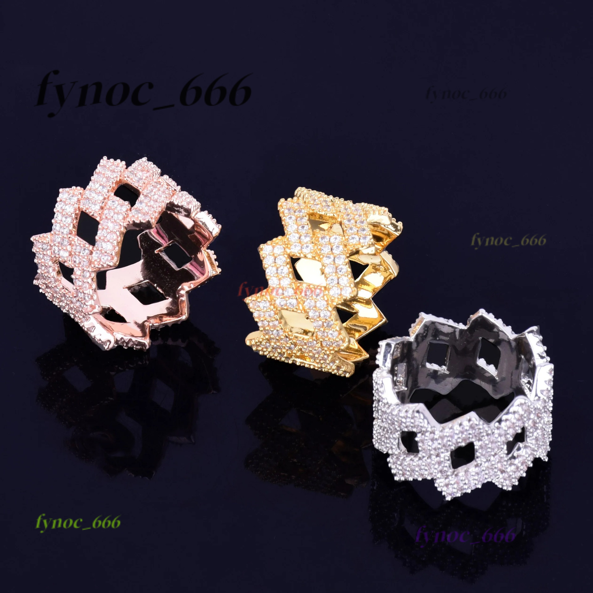 Wholesale Vvs Lab Grown Diamond Cuban Link Ring Hip Hop Style Iced Out Round 925 Silver Lab Made Diamond Cuban Ring Men Women