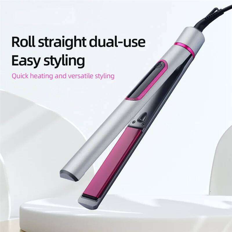 2 In 1 Hair Straightener And Curler For Styling Flat Iron Hairdressing Tools-A77G