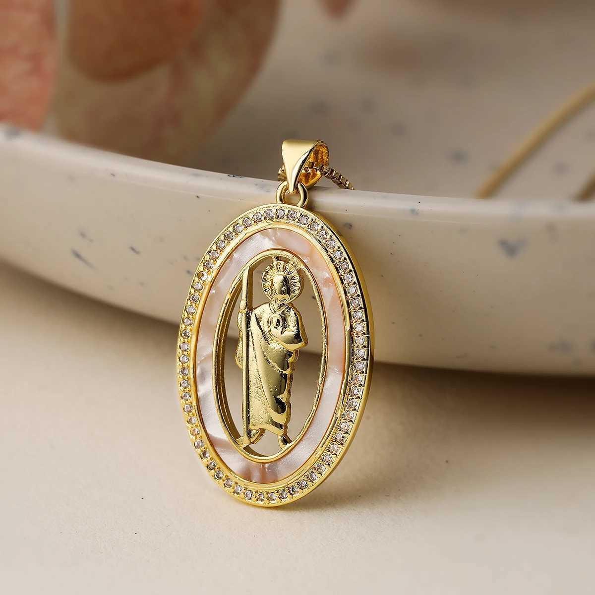 Unique Design Virgin Mary Pendant Necklaces For Women Girls Waterproof Stainless Steel Chain Party Wedding Vacation Jewelry W250618