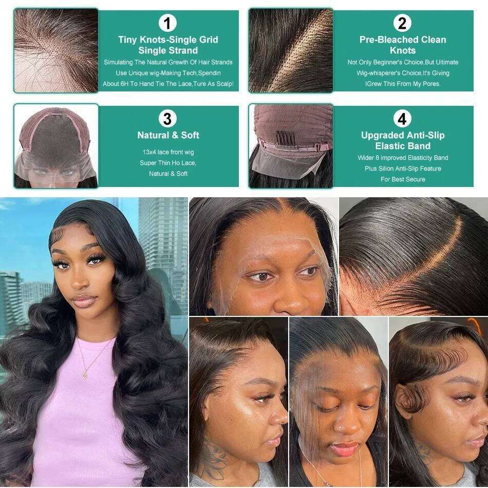 YKB Water Wave 30 34 Inch 5x5 Closure Wigs Human Hair Preplucked 180 Density Glueless 13x5 Lace Frontal Wig For Women