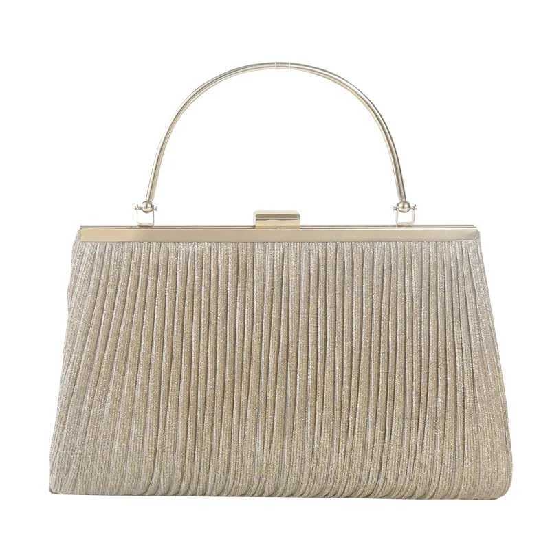 New Shiny Wrinkled Large Capacity Handbag for Princess Oblique Straddle Bag Evening Party Bag Dress Bag KTV Handbag Small Z250618
