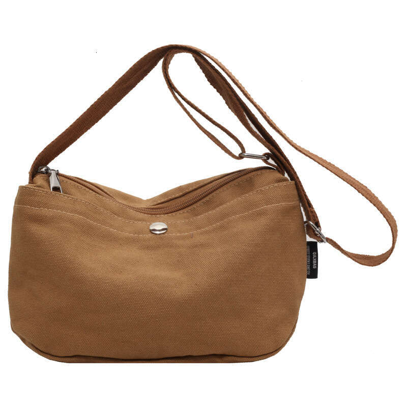 Minimalist Fashion Single Shoulder Small Cloth for Female College Students Shopping Casual Canvas Crossbody Bag