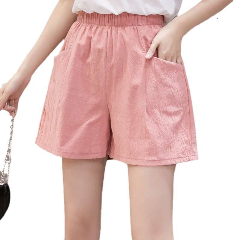 Cotton Linen Shorts For Women Plus Size Wide Leg Home Beach Hot Summer Loose Casual Sports Five-Point Pants B5