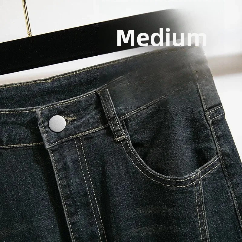 Plus Size Plus Size Slim Fit Micro Flare Jeans Elastic Frayed n Sensation Fat MM Slimming Hip Covering Bell Pants Women 250609