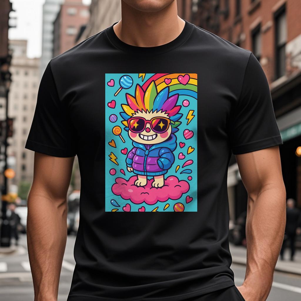 Ddmytiger T Shirt With An Image Of A Cartoon Character On It Round Collar Short Sleeve Jogging Suit