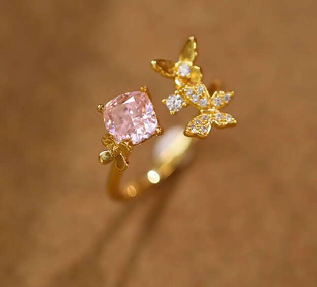 Incense" Same Style High-End Luxury Niche Temperament Paraiba Butterfly Versatile Ring for Women