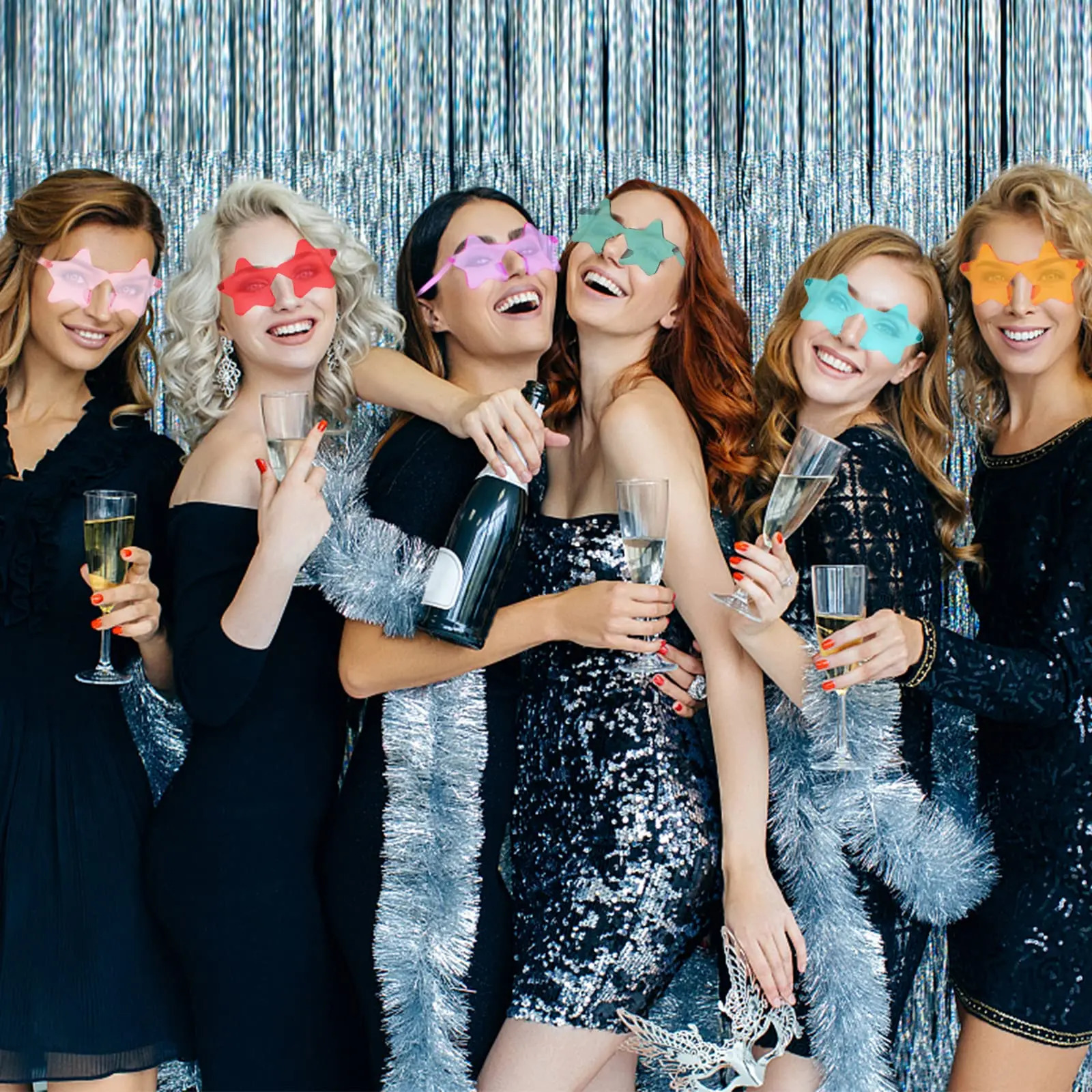 12-60PCS Star Shaped Rimless Sunglasses Star Glasses Women Bachelorette Party Favors Po Prop Christmas Guest Gift 250618