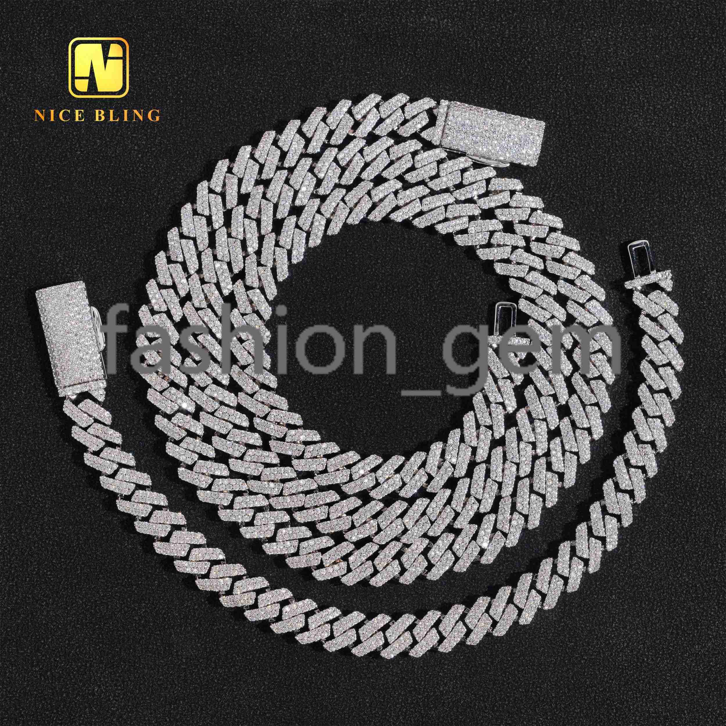 Cheap Price Hip Hop Fashion Jewelry 18k Gold Plated 8mm Brass moissanite moissaniteia Necklace Men Women Pendant Necklaces