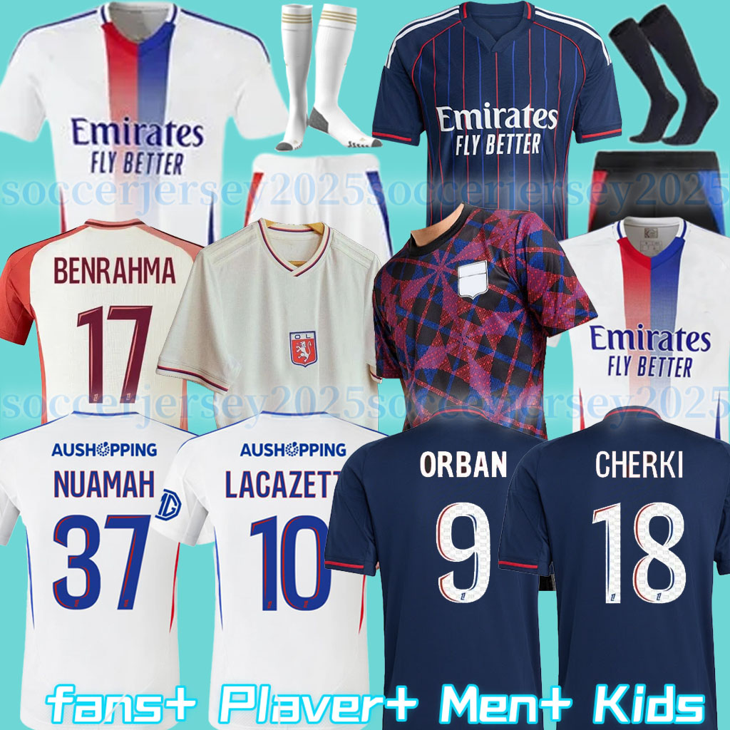 24 25 26 Maillot de foot DEMBELE Soccer JerseyS Special Lyon 2025 75-Year Anniversary Kit Lyonnais CAQUERET OL AOUAR BARCOLA CASTELLO JR football shirt man kids TRAORE