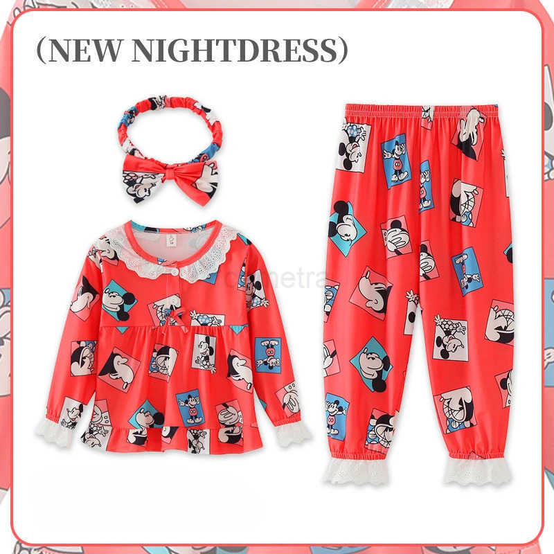 Sanrio Sanrio Girls Pajama Sets Causal Lace Trimmings Soft Comfortable Kids Night Clothes Set Beautiful Girl Breathable Indoor Costume XJ250618XJ25061