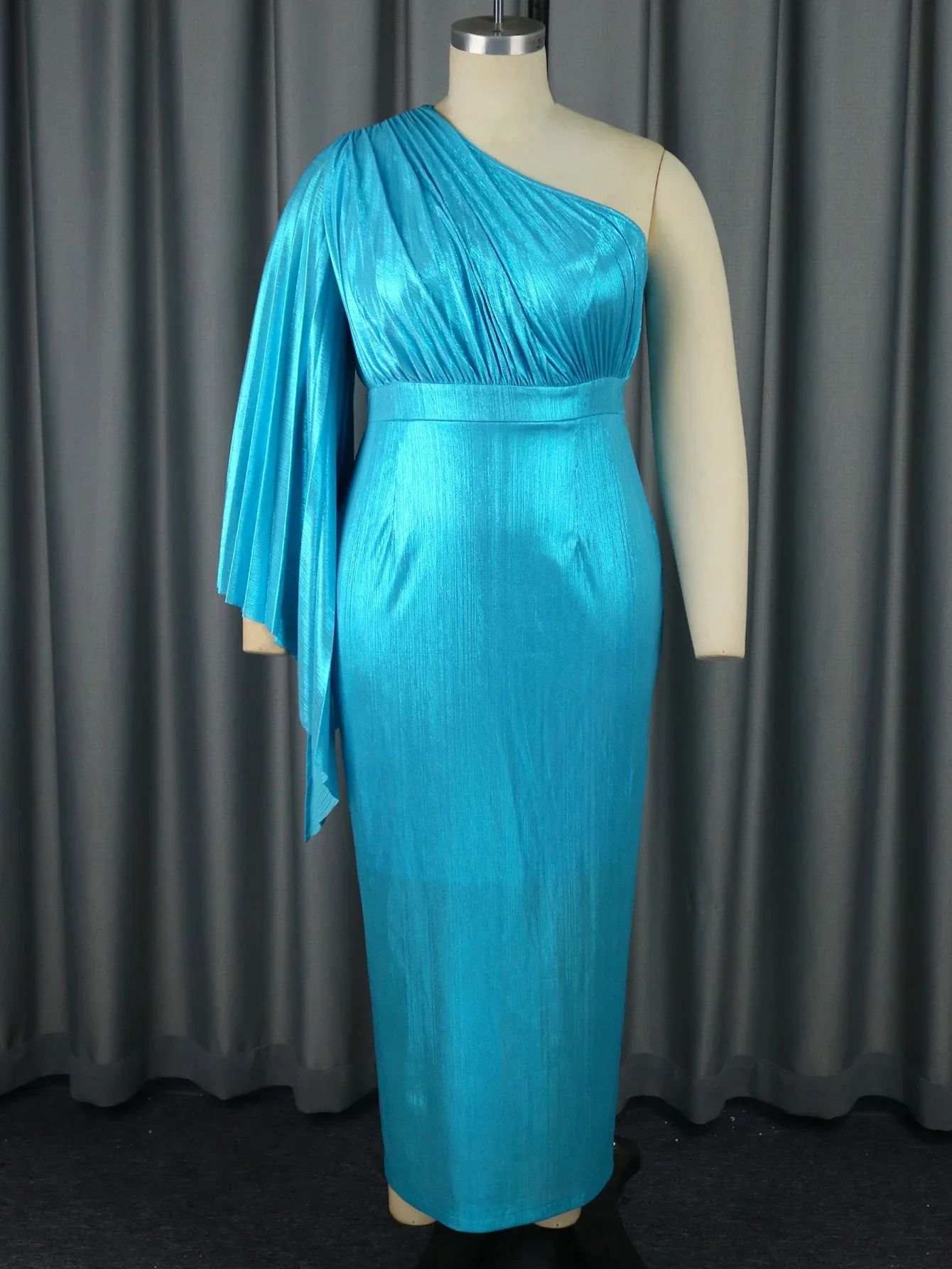 Luxury Gold Diagoal One Shoulder Designers Dresses For Woman Party Evening Wedding Prom Cocktail