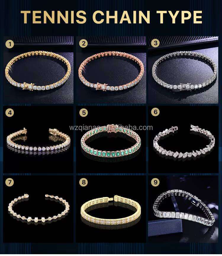 10K 14K Gold 5mm 9inch Iced Bracelet Phosphor Hip-Hop Tennis Chain