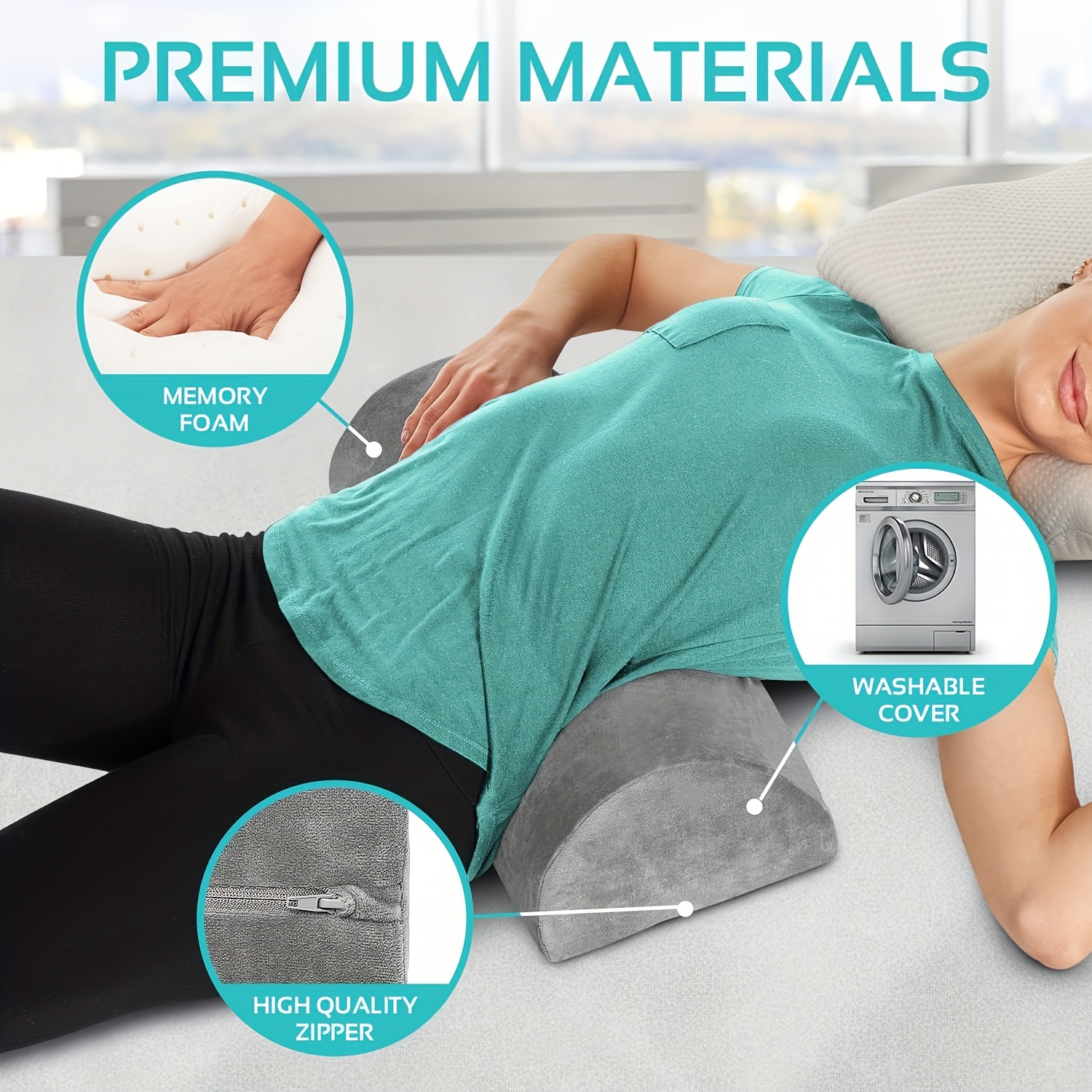 Spinal pillow memory cotton pregnant women's waist pillow bed semi-circular knee rest leg pillow cylindrical cervical vertebra slow rebound pillo