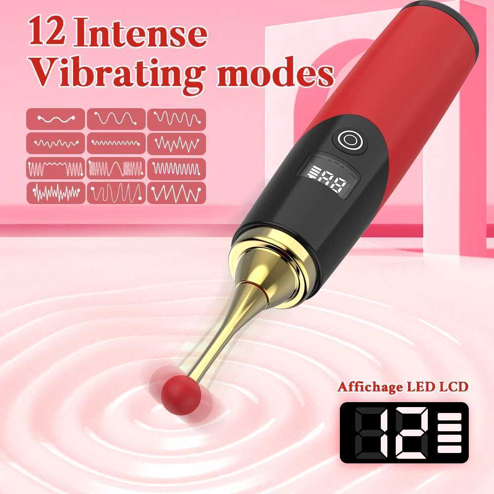 LCD Orgasm Pen Vibrator 12 Modes Vibrating G-Spot Female Clitoris Nipple Stimulator Portable Massager Adult Sex Toys For Women 18 XJ250618