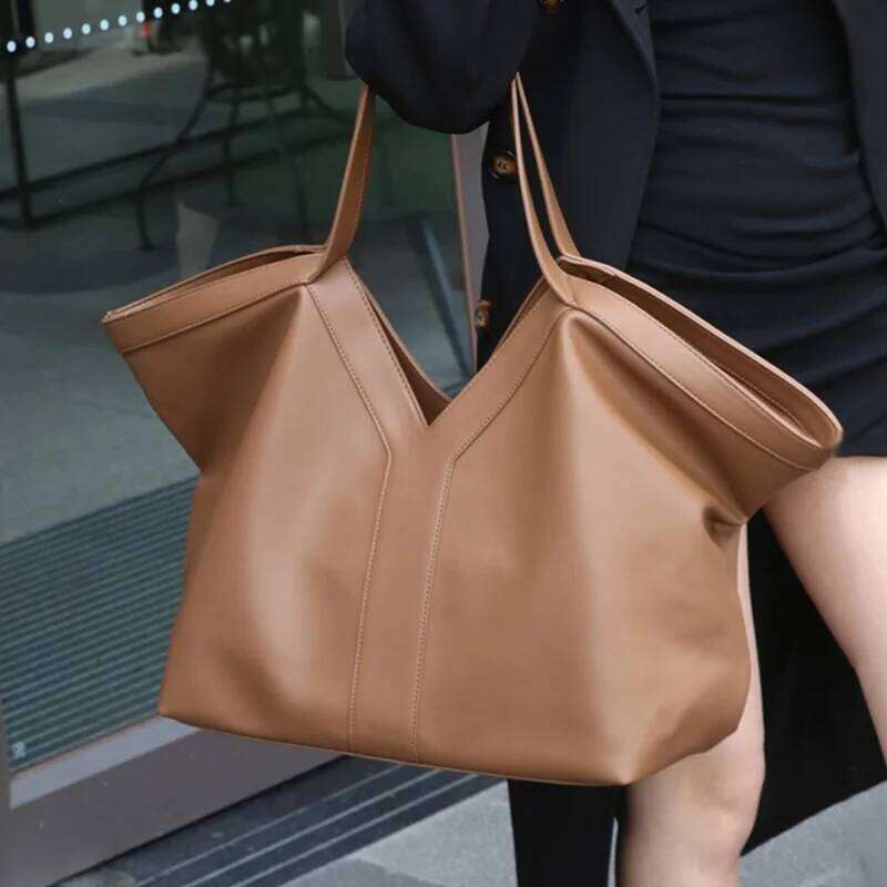 Soft Letter Women Shoulder New Genuine Leather Fashion Large Capacity Tote High-End Casual Commuting Brand Bag