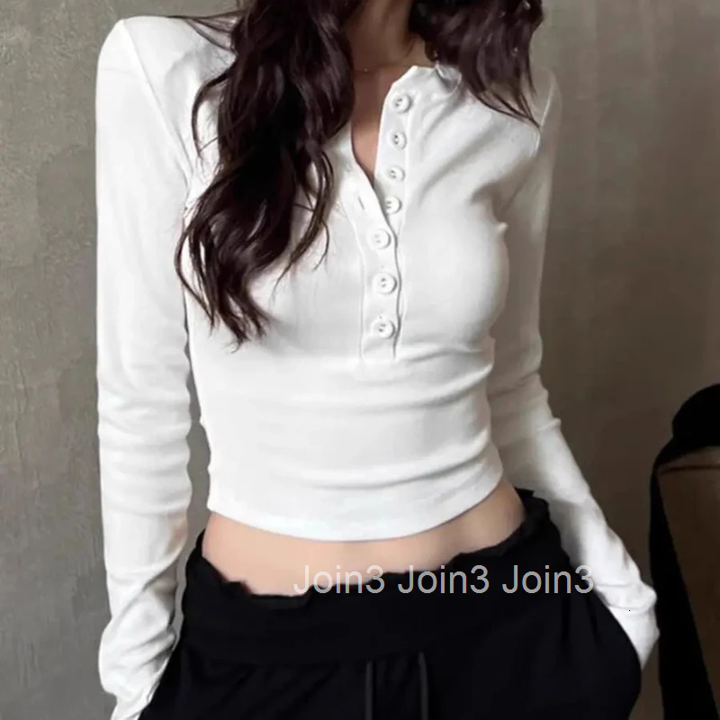 Polo Neck T Shirt for Women Korean Clothing Woman Tshirt Commute Tops Long Sleeve Y2k Fashion In Trend 2025 Basic High Quality