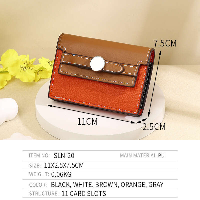 Trendy INS for Women High-End Feel Women's Wallet Multi-Card Slot Accordion ID Card Holder Storage Coin Purse