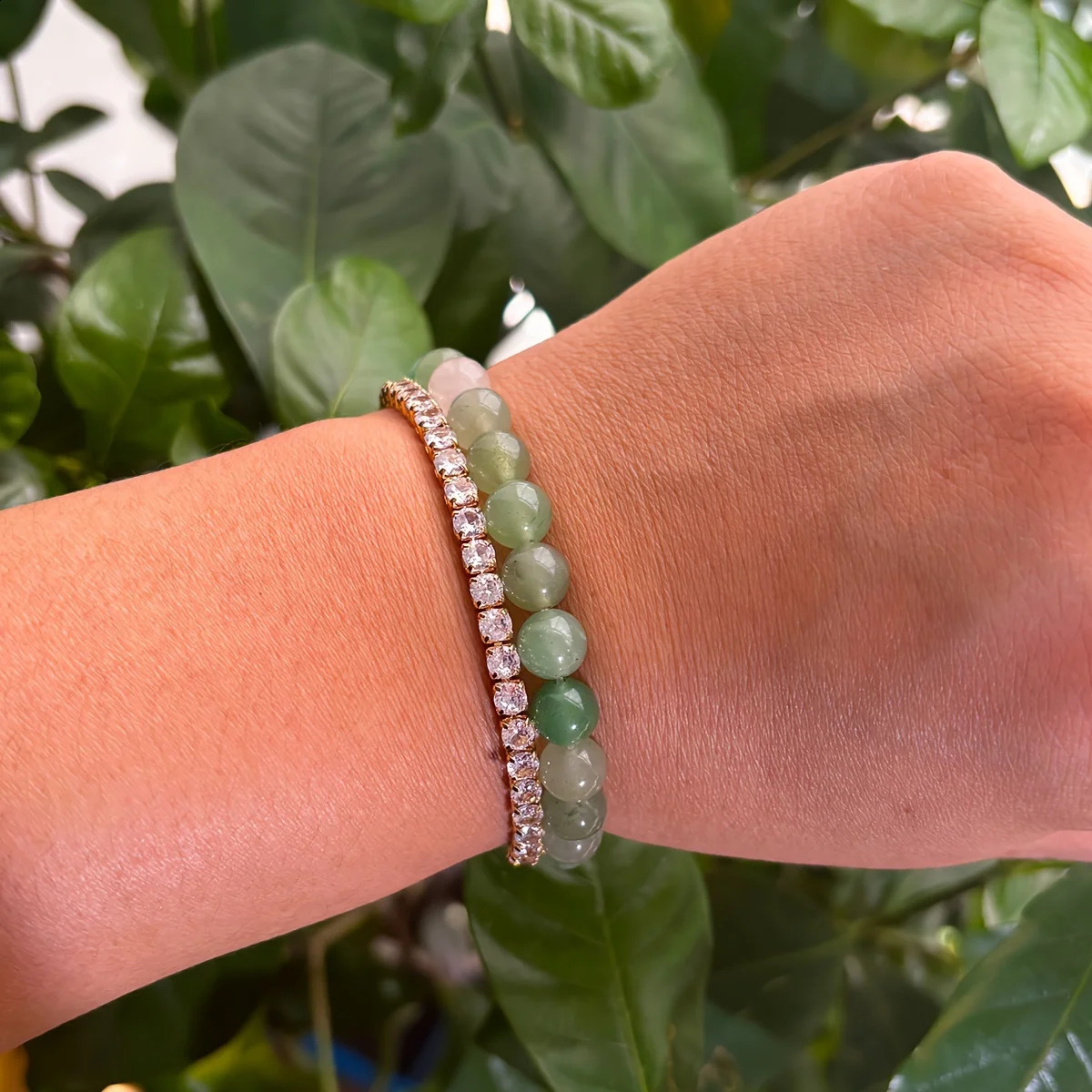 1pcNatural Stone Green Aventurine Beaded Bracelet for Men Women Positive Symbolizing Prosperity Wealth and Abundance Per 250613