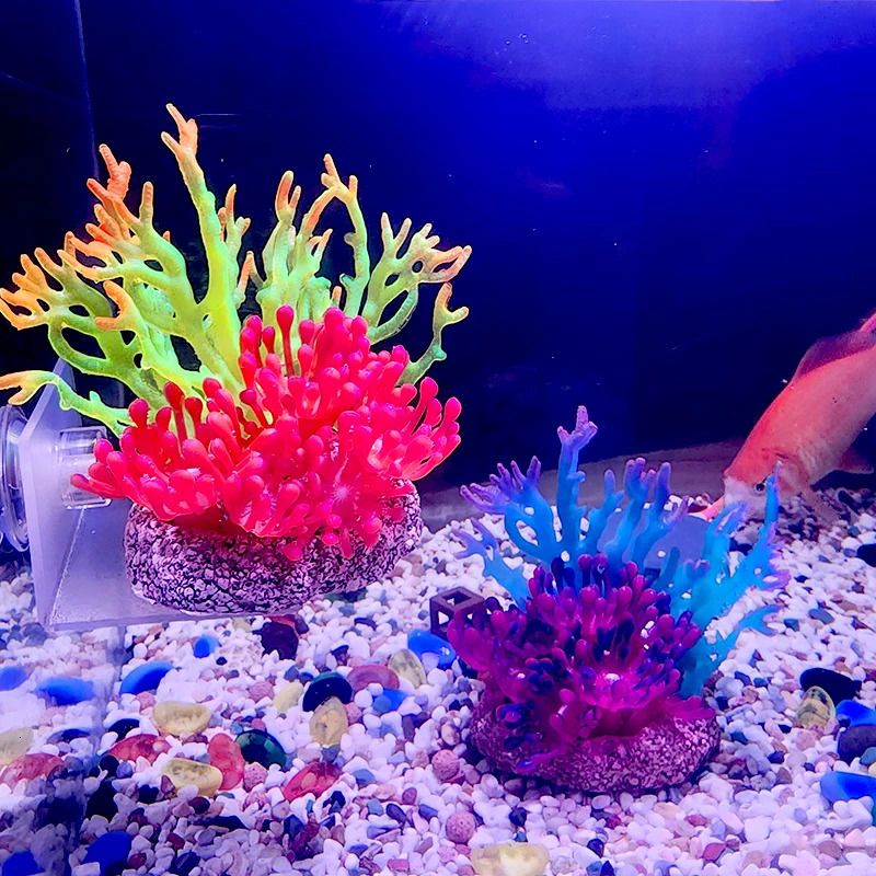 Artificial Silicone Underwater Coral Aquarium Fish Tank Simulation Decoration Aquarium Backgrounds Plants Water Grass Decora 250613