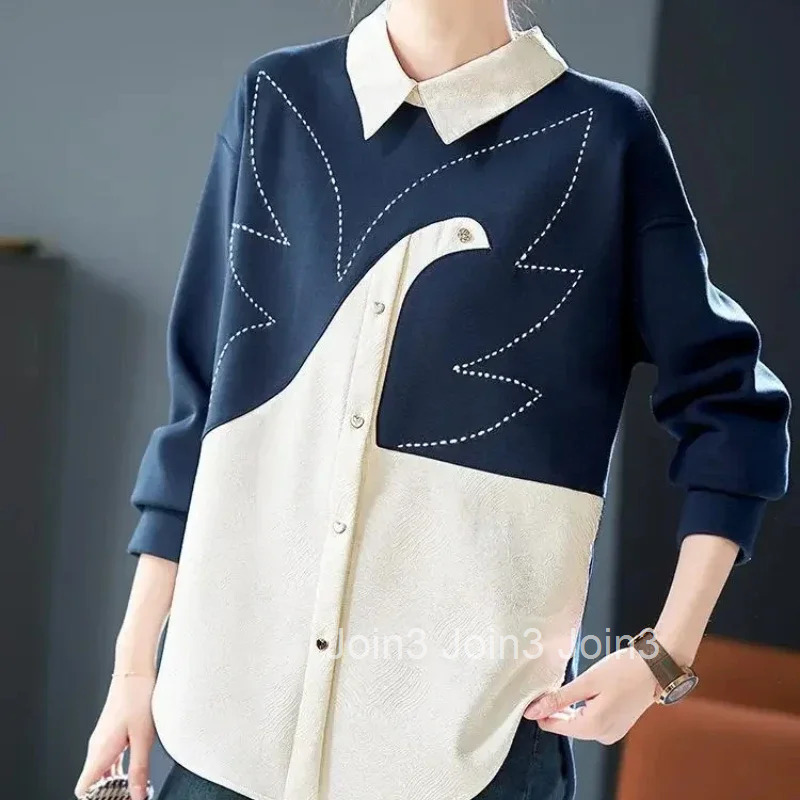 Baggy Womens Sweatshirts Button Female Top Basic Loose High Quality Casual Pullovers Designer Harajuku Fashion Xxl Sport Cheap