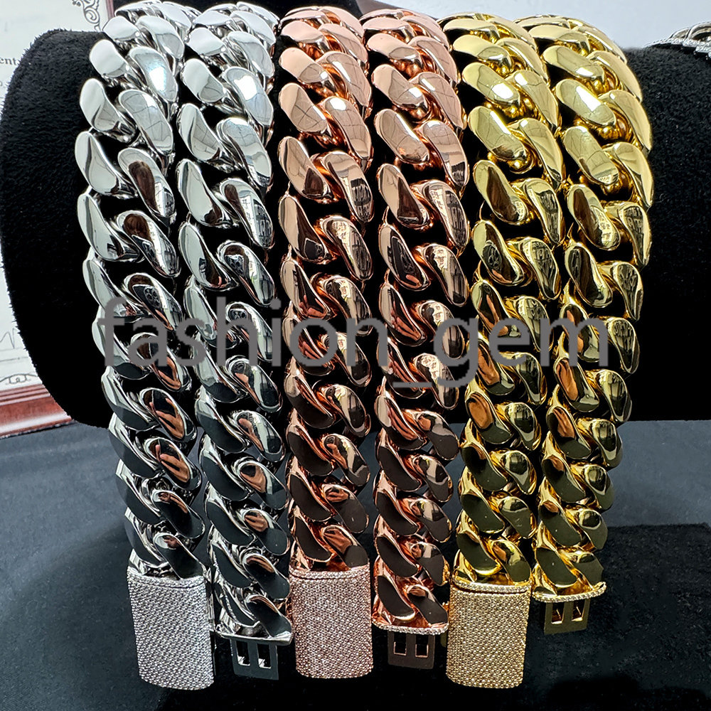 Factory 18k Gold Rhodium Plated Cuban Chain 20mm Big Guy Chunky Fashion Jewelry Plain Cuban Link Chain-for Gifts