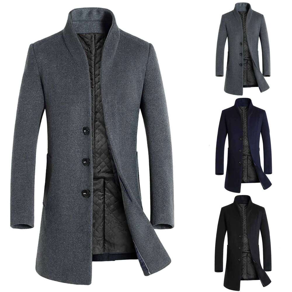 Elegant Unisex Stylish Overcoat For Gentlemen: Classic Tailored Design & Practical Insulated Layered Garment