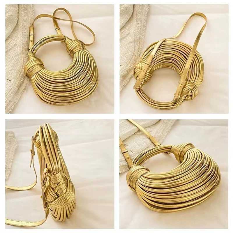 Handbags For Women Handwoven Noodle Bags Rope Knotted Pulled Hobo Silver Evening Clutch Z250618