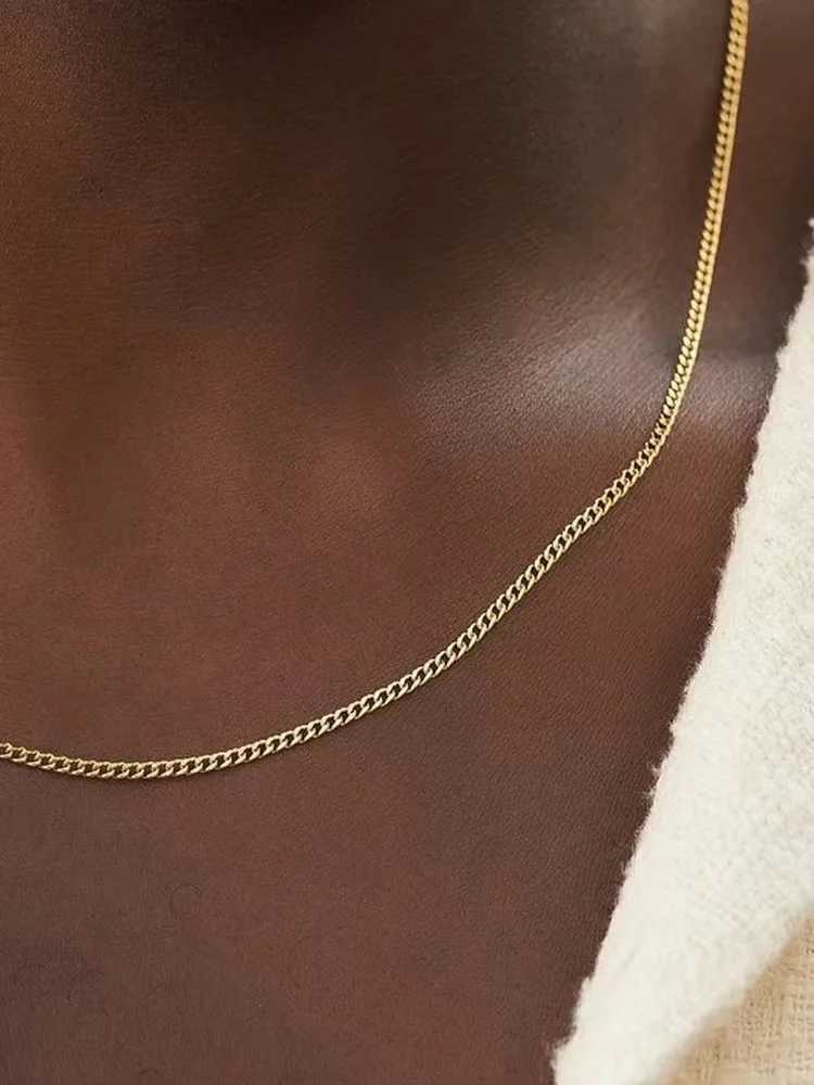 3mm Mens Cuban Chain Necklace Simple Stainless Steel Necklace Fashion Titanium Steel Jewelry Trend Accessories Gift W250618