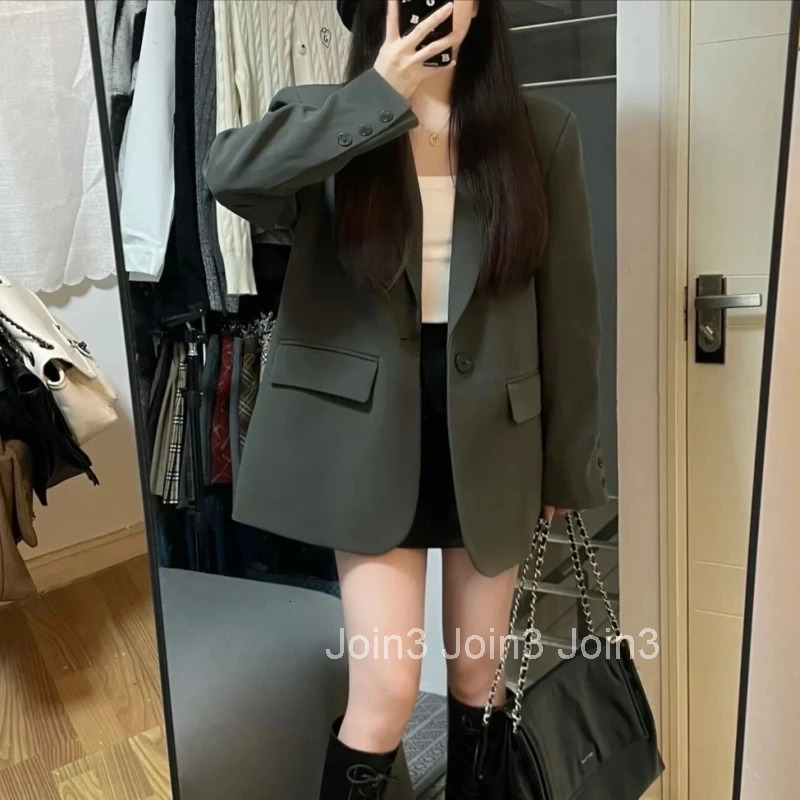 Jacket Gray Overcoat Coats for Women Spring Autumn Outerwears Korean Style Fashion 2025 New Arrivals In Sale Trench Blazer Woman