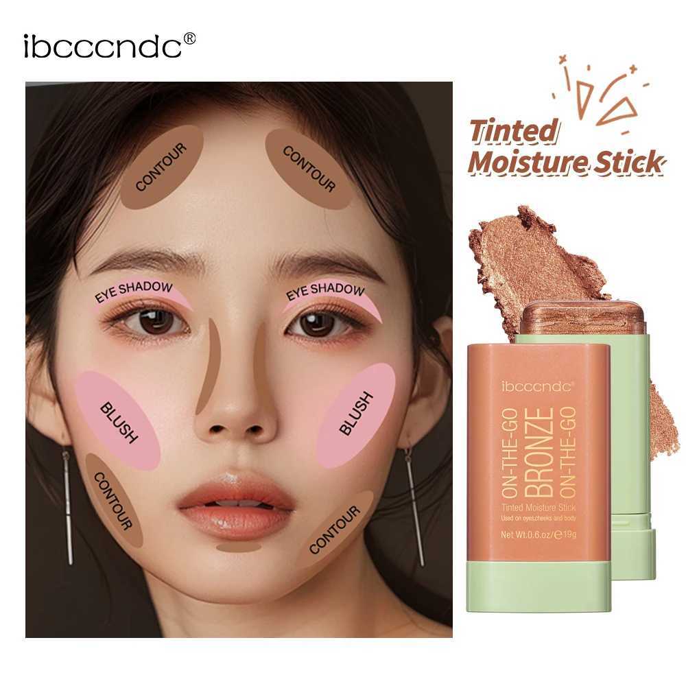 Peach Korean Makeup Contour Body Glitter Highlighter for Face Shading Stick Blush Bronzer Cosmetics Blusher Powder Red XJ250618