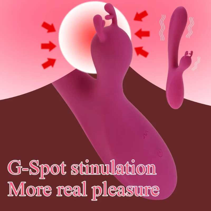 10 Speed Rechargeable Handheld Silicone Adult Clit Clitoral Clitoris Sex Toy G Spot Dual Motor Rabbit Vibrator for Women Female W250618