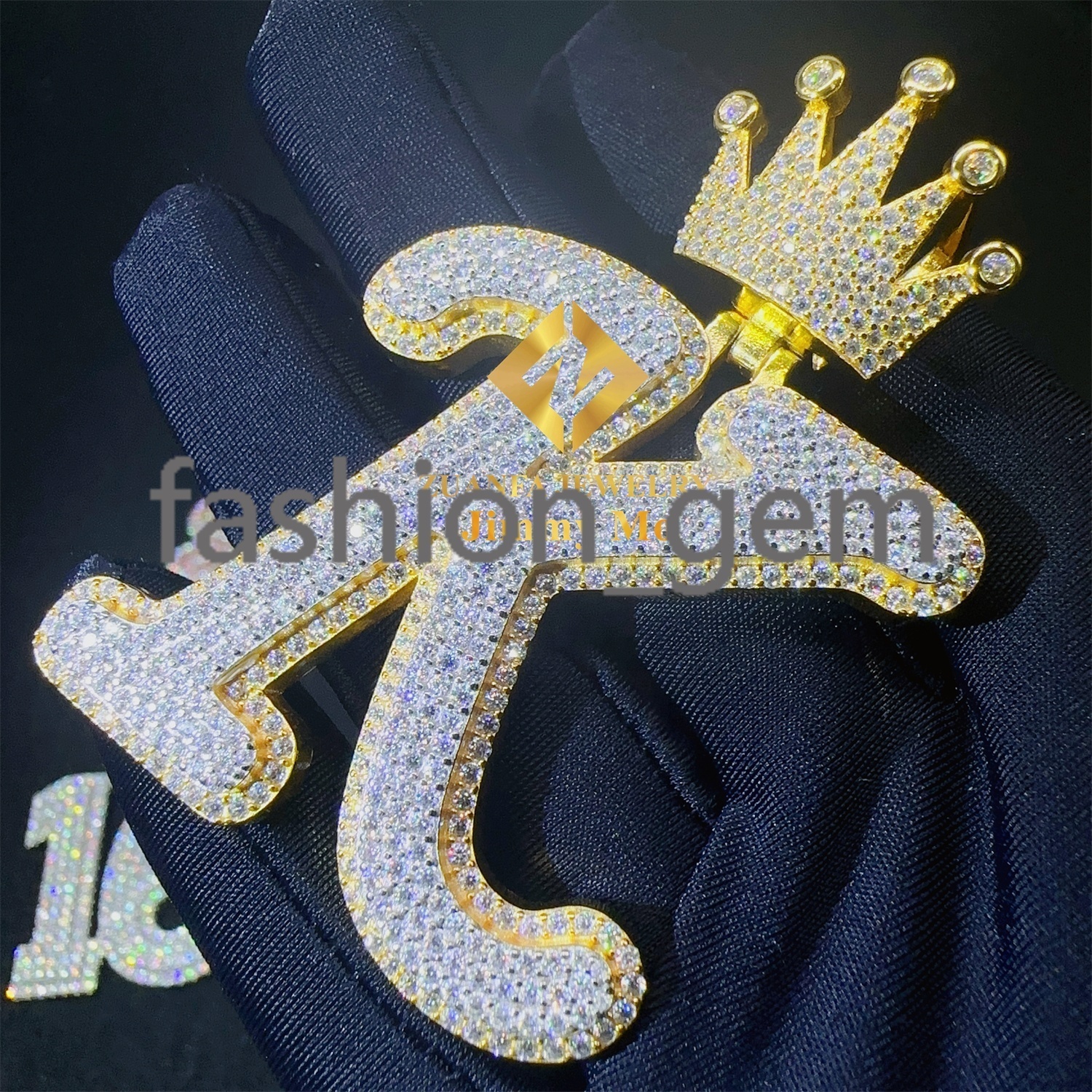 Custom Pass Diamond Tester GRA Certificates Iced Out Hip Hop Jewelry VVS Moissanite Diamond Initial Letter Pendant Necklace