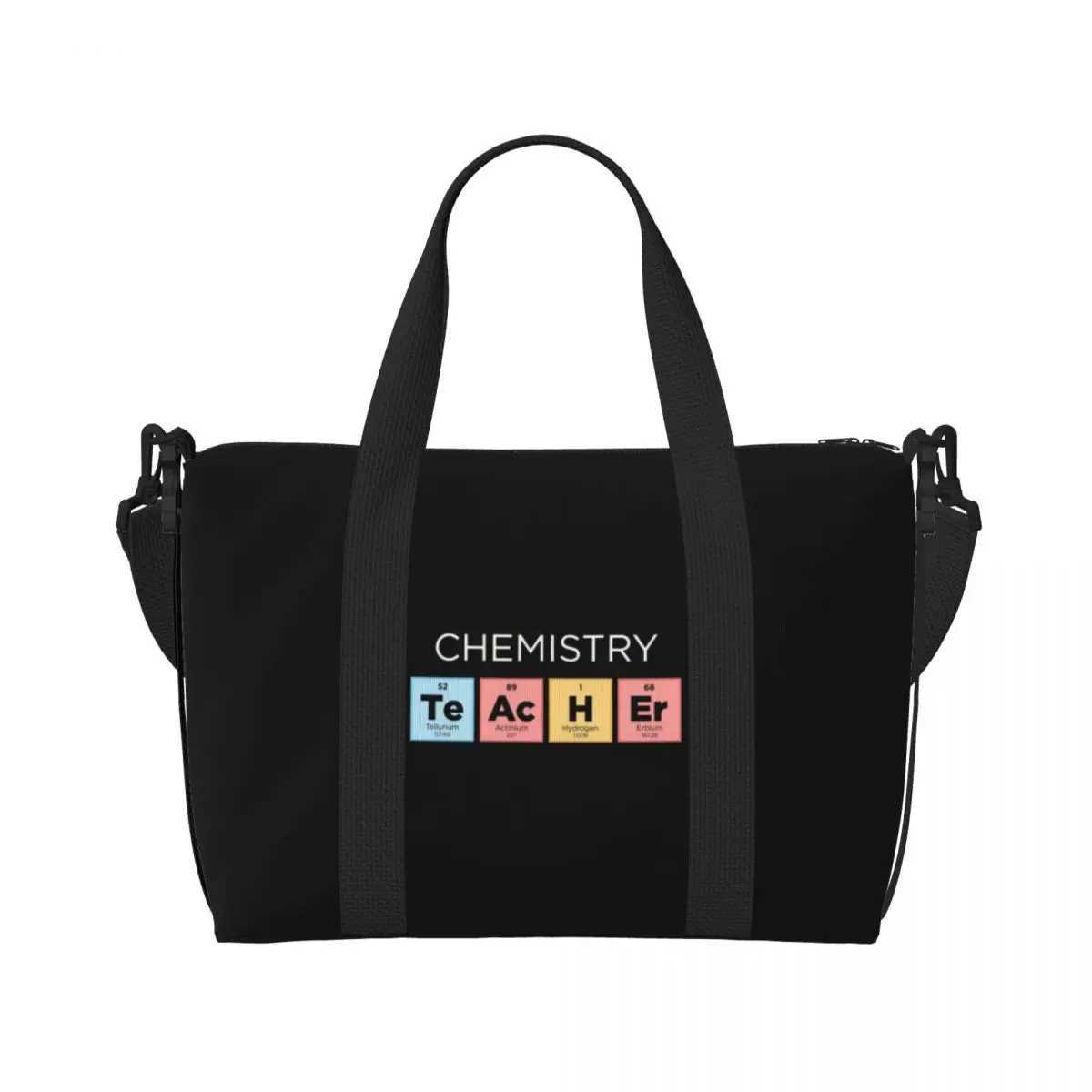 Custom Chemistry Teacher Periodic Table Groceries Tote Shopping Bags Women Big Capacity Science Lab Tech Gym Beach Travel Bags W250618