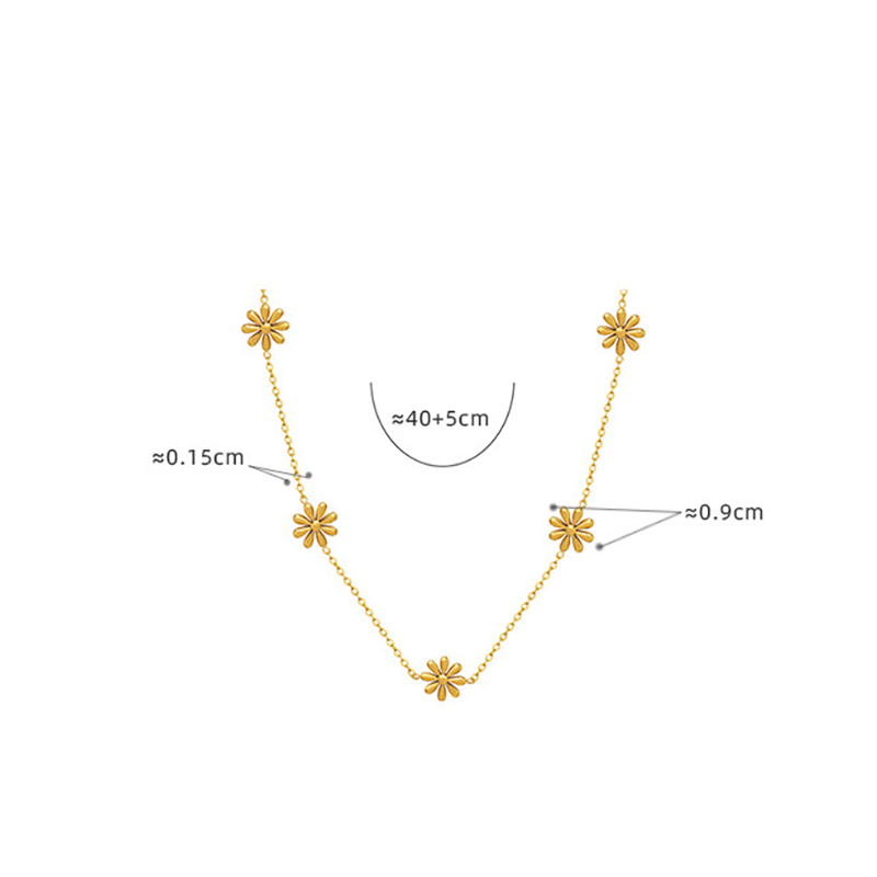 Chic Female Accessory: Stylish Floral Design Necklaces Featuring Intricate Clovers in a Premium 14kt Vermeil