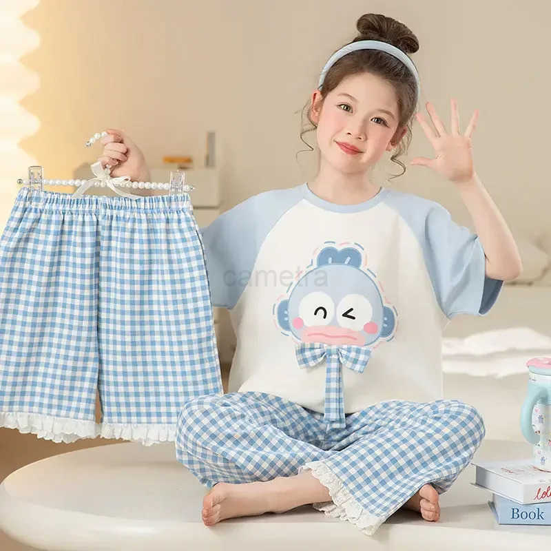 Sanrio Hangyodon Kawaii Anime Sanrio Ins Fashion Baby My Melody Clothes Pajamas Summer Cotton Cute Short-sleeved Shirt Pants Gifts XJ250618XJ250618