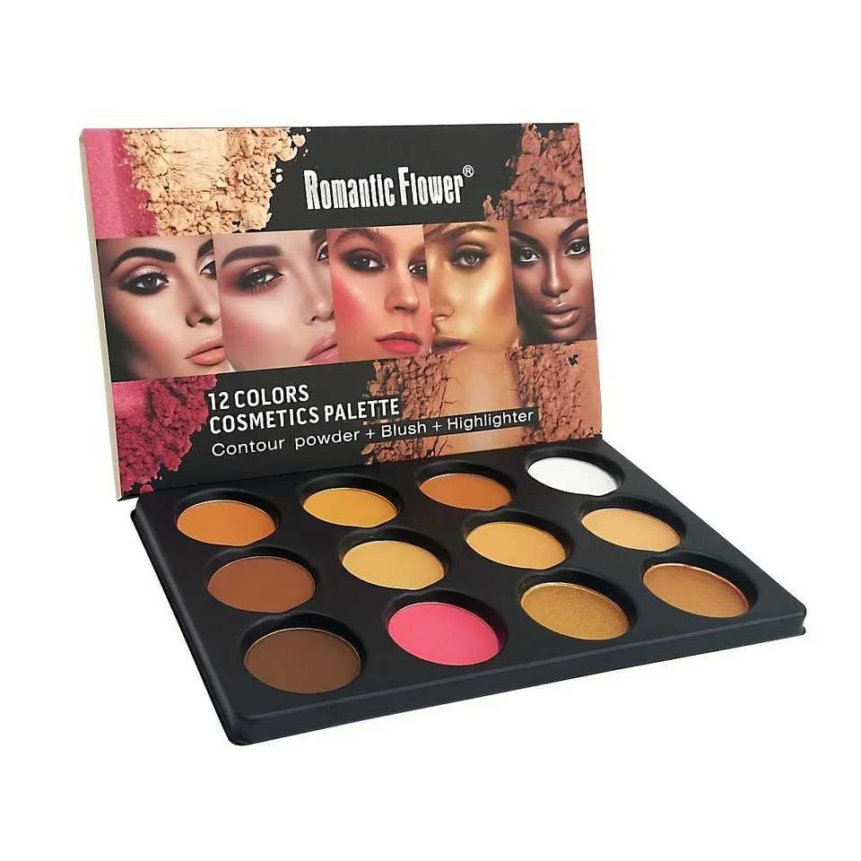 12 Colors Cosmetics Palette Contour Powder Blush Highlighter Set Waterproof Long-Lasting Makeup Kit for Professional Home Use XJ250618