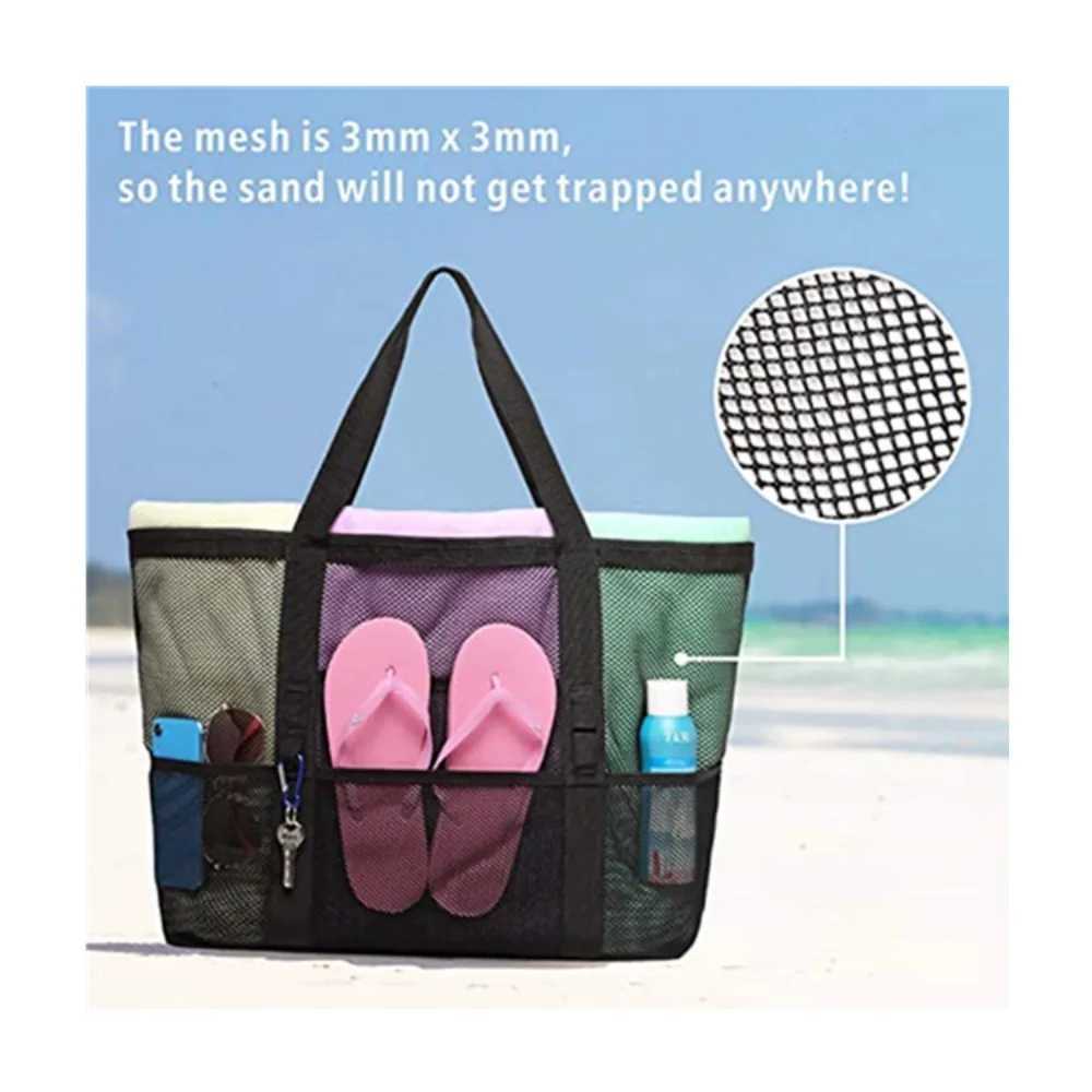 Beach bag Large capacity toy mesh swimming bag Mtifunctial travel shoder beach bag Swimsuit storage bag B250618