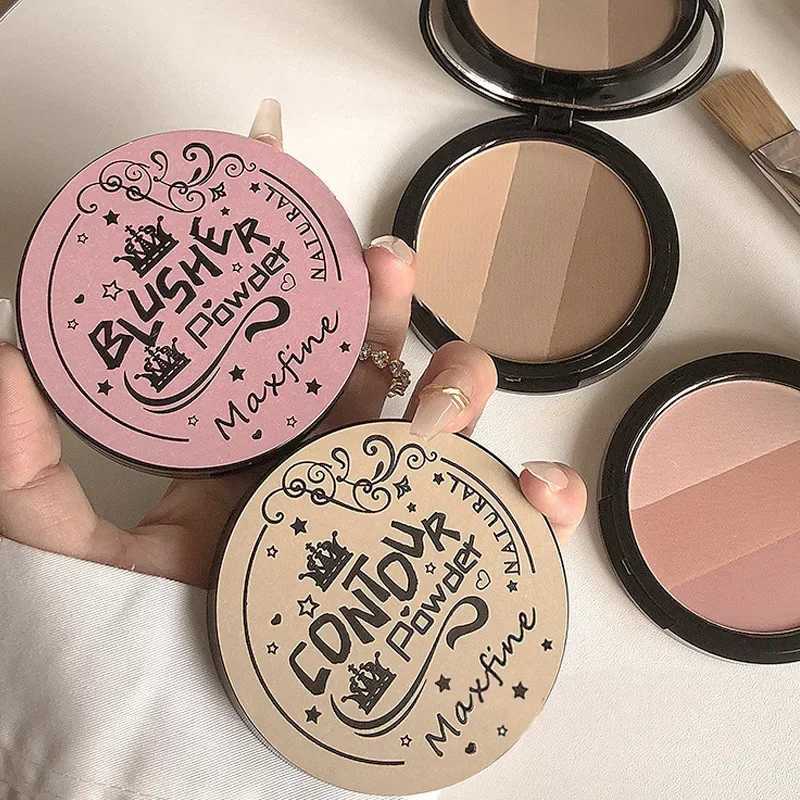 3 Colors Contour Blush Palette Matte Nose Shadow Rose Pink Cheek Glitter Glowing Illuminator Highlighter Powder Bronzer Makeup XJ250618
