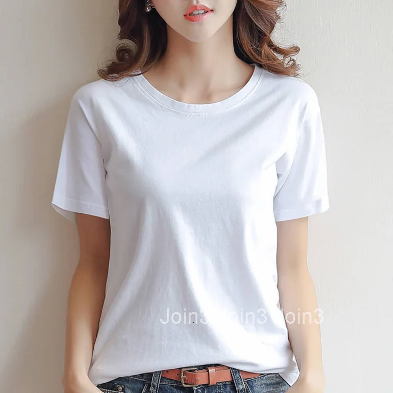 Navy Plain T-shirt Woman Short Sleeve Womens Top Summer Clothing Red Pulovers Blue 2025 Trend Elegant Original Glitter Emo Tees
