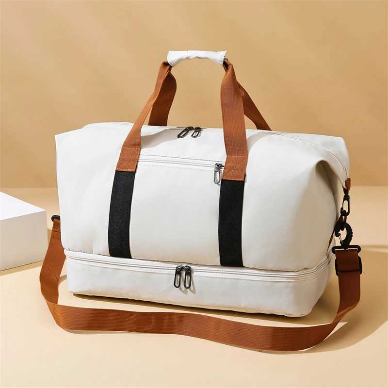 Large-capacity portable travel bag lightweight gym bag independent shoe compartment shoulder messenger bag. W250618