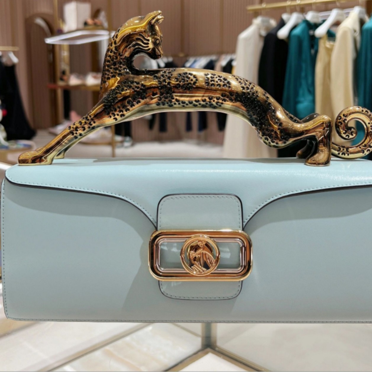 Leopard handle square cowhide fashionable individual versatile banquet single-shoulder high-end women's bag