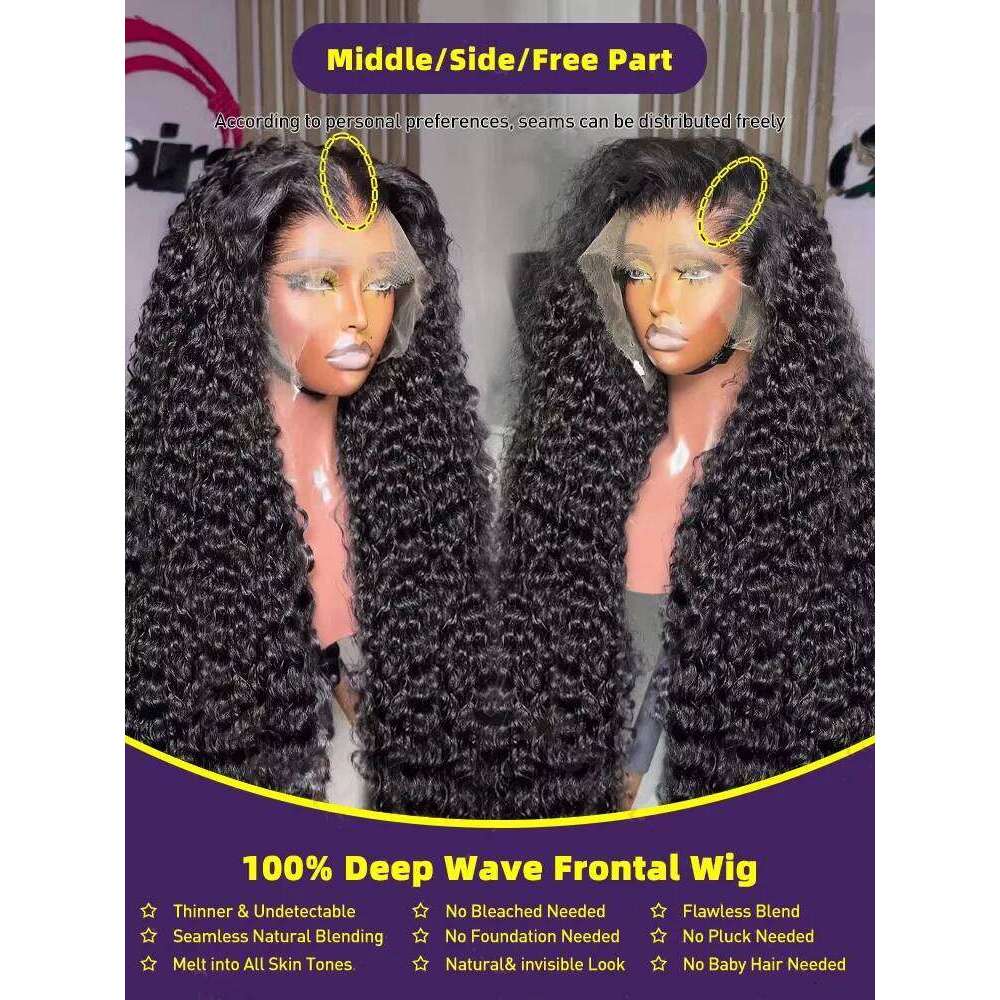 30 40 Inch Curly 13x4 13x6 HD Transparent Frontal Loose Deep Wave Human Hair 5x5 Closure Lace Wear Go Glueless Wig