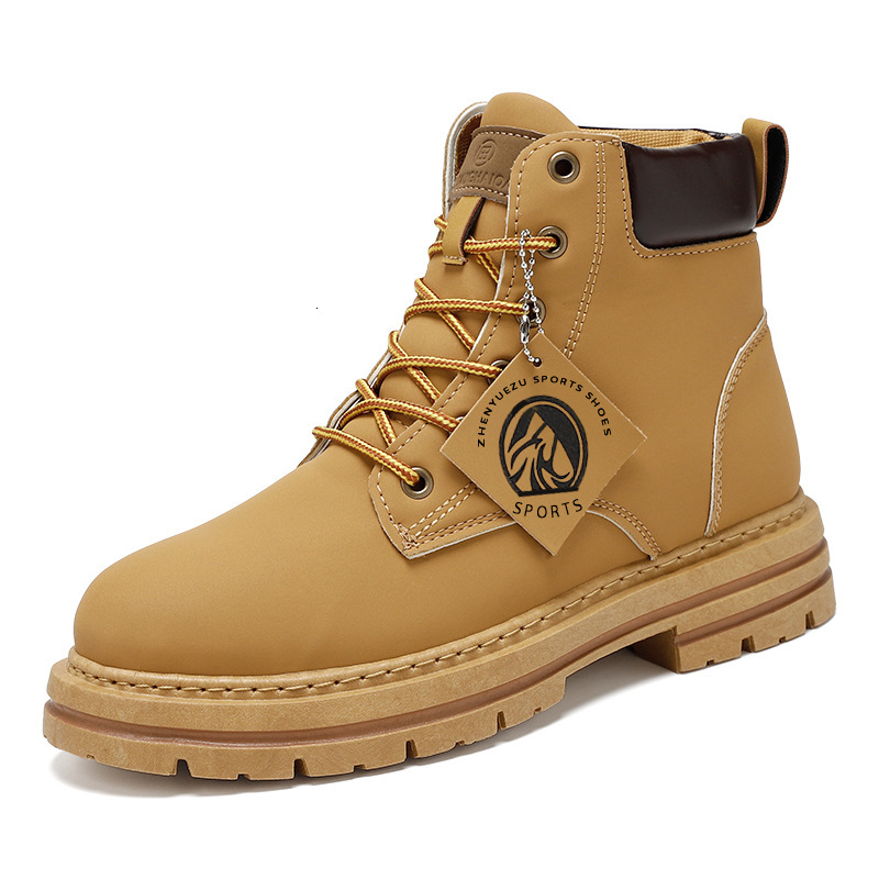 Men S Martin Extra Large Size Casual Shoes British Style High Top Work Leather Boots Ddmysaturn