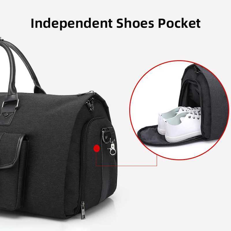 Mens Hand Luggage Bag Sport Travel Bags Large Capacity Garment Handbag Folding Business Shoulder Bags Shoes Compartment XM137 W250618