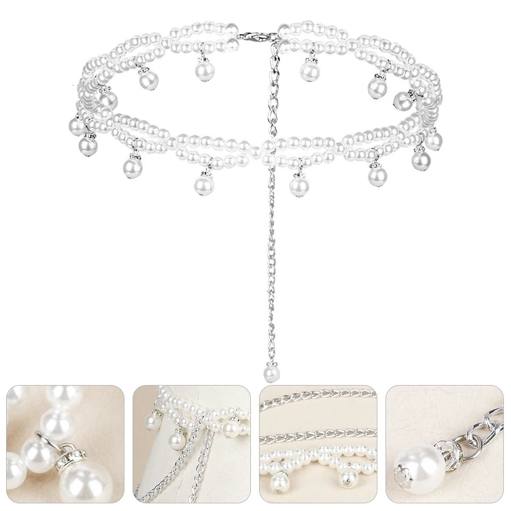 Pearl Waist Body Chain Elegant Body Curve Pearl Waist Chain Fashion Plastic White Color Dress Coat Party Everyday 250618