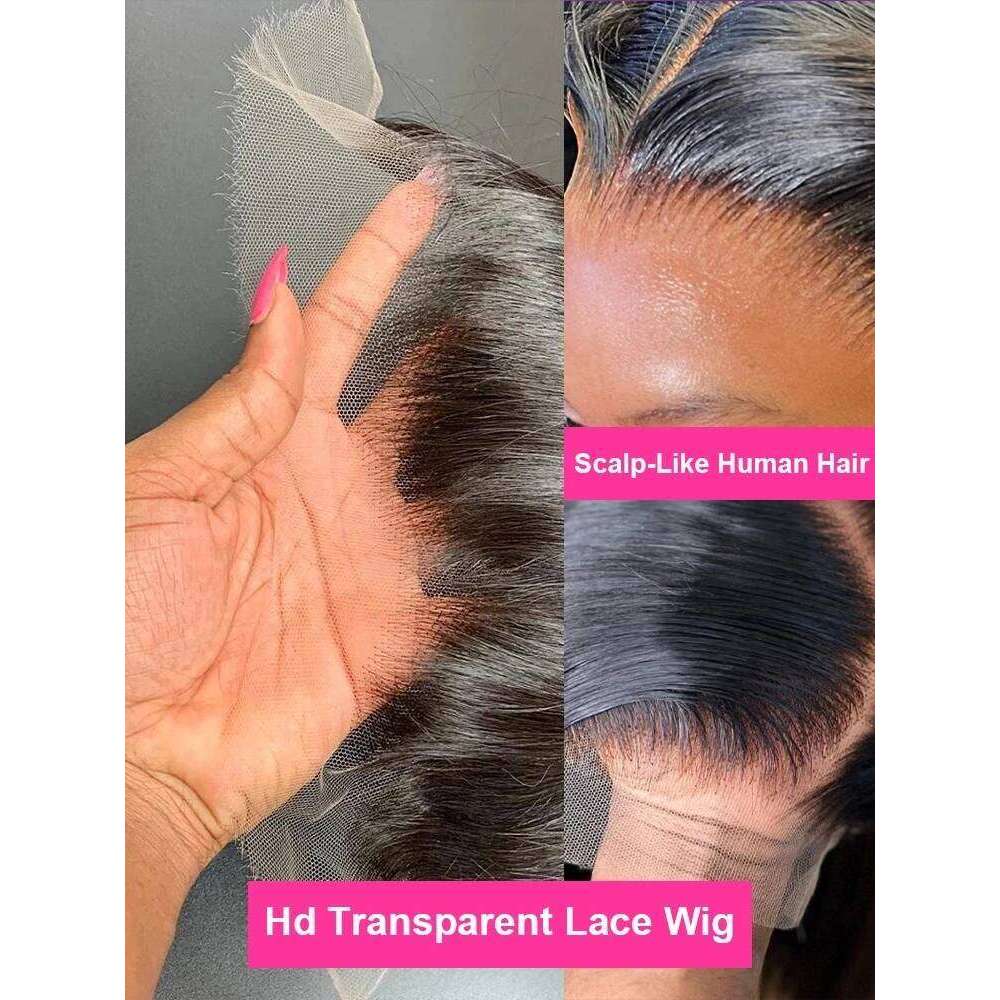 13x4 13x6 HD Transparent Lace Front Brazilian Glueless Human Hair 9X6 7X5 5X5 6X4 PreCut No Glue Straight Wig