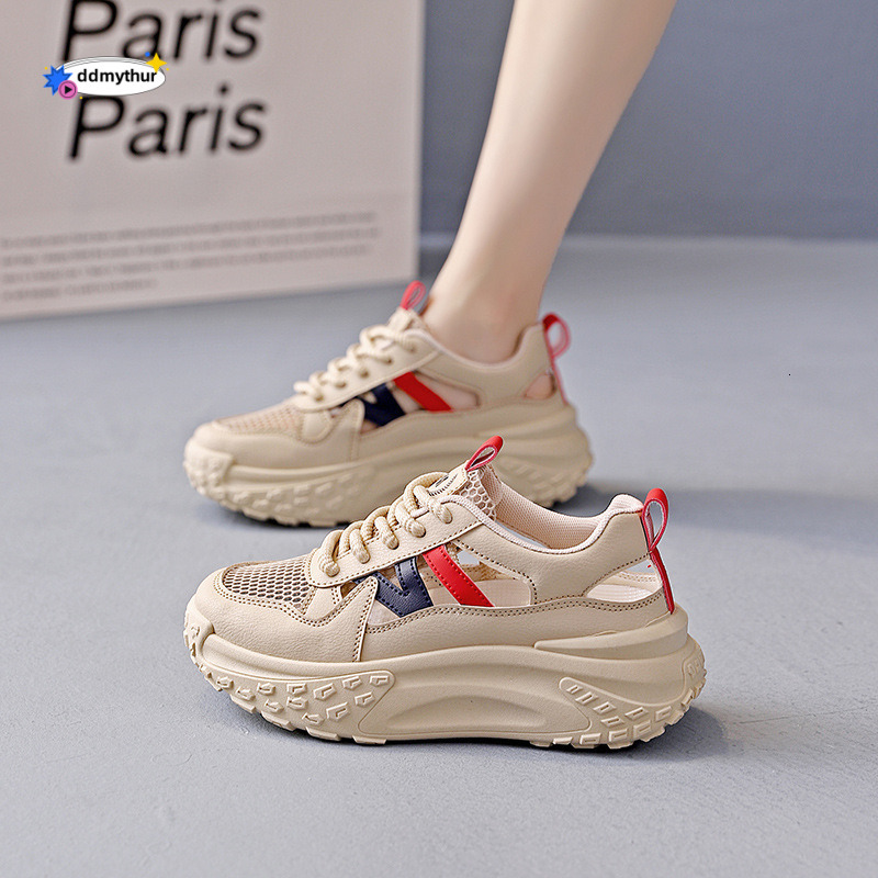 Women's with Cushioning Feel, Breathable Mesh Thin Sports Shoes for Pregnant Women, Summer Hollow White Sneakers KT2669 ddmythur