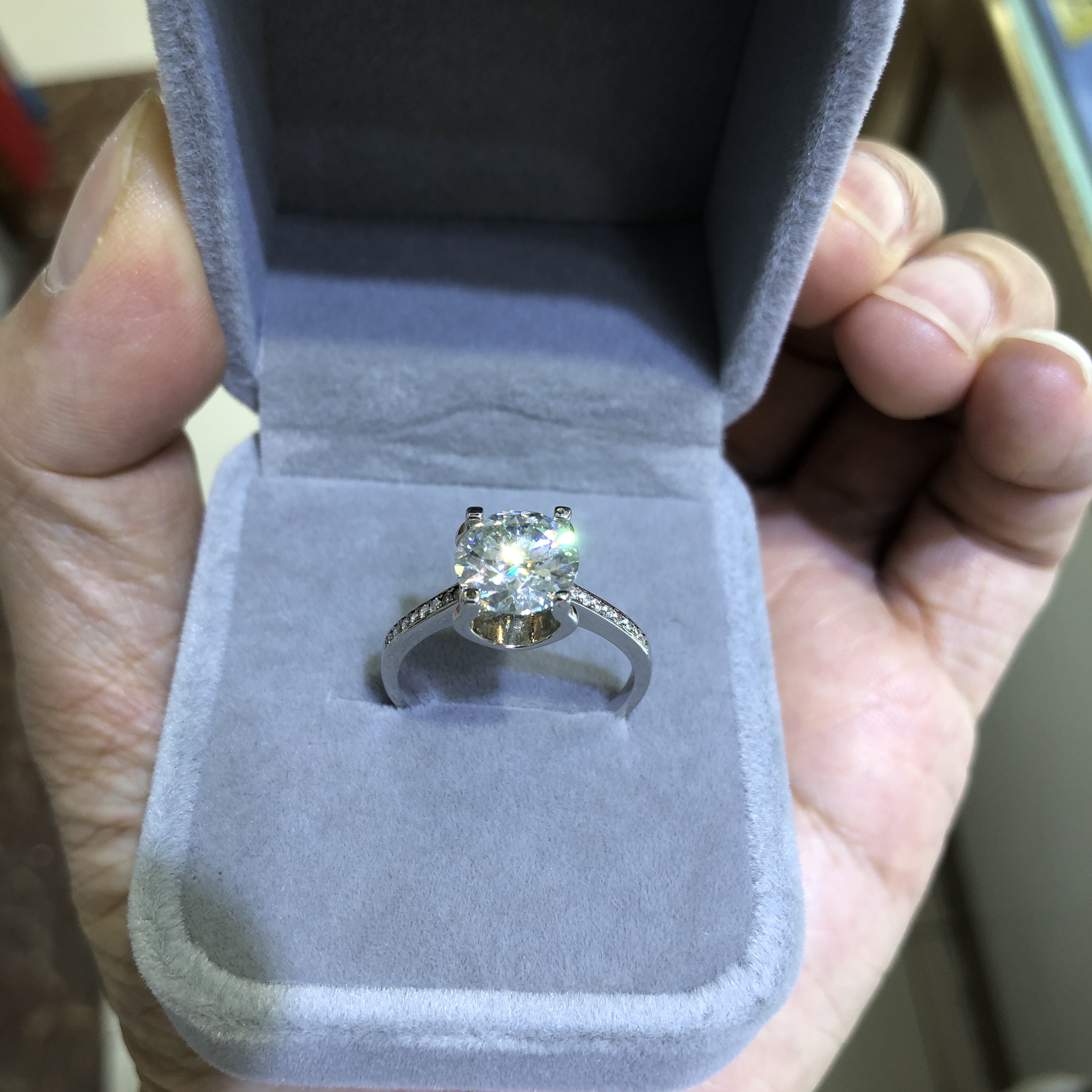 ADITA 1 Cara wedding ring Customized designer ring Carving your name 925 silver outer layer plated with platinum Through diamond testing fashion jewel